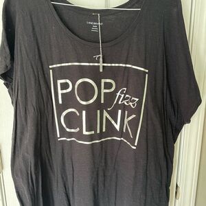 Lane Bryant Black 'Pop Fizz Clink' Tee
